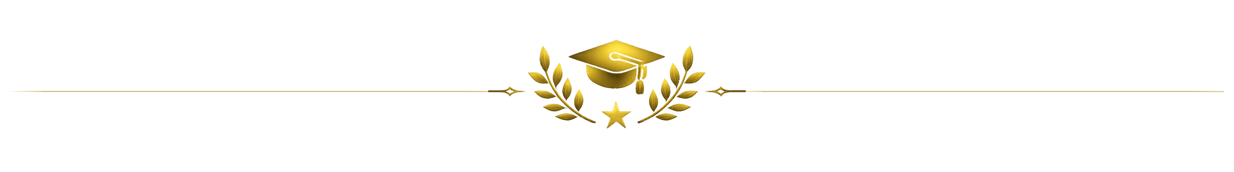 A computer-generated award or achievement crest featuring a graduation cap, gold laurels, and a star.