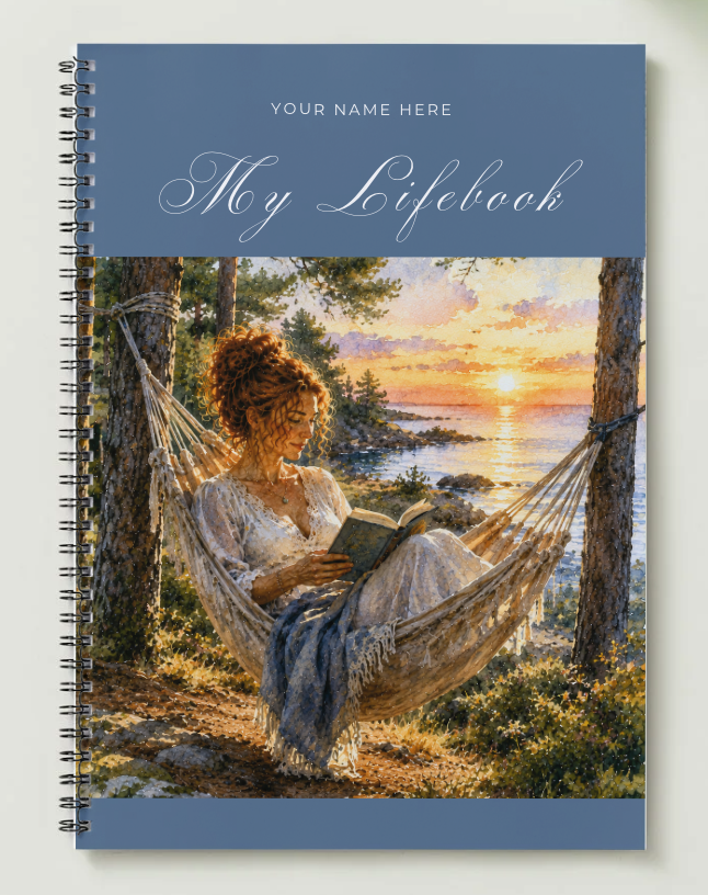 woman reading in a hammock by the sea.