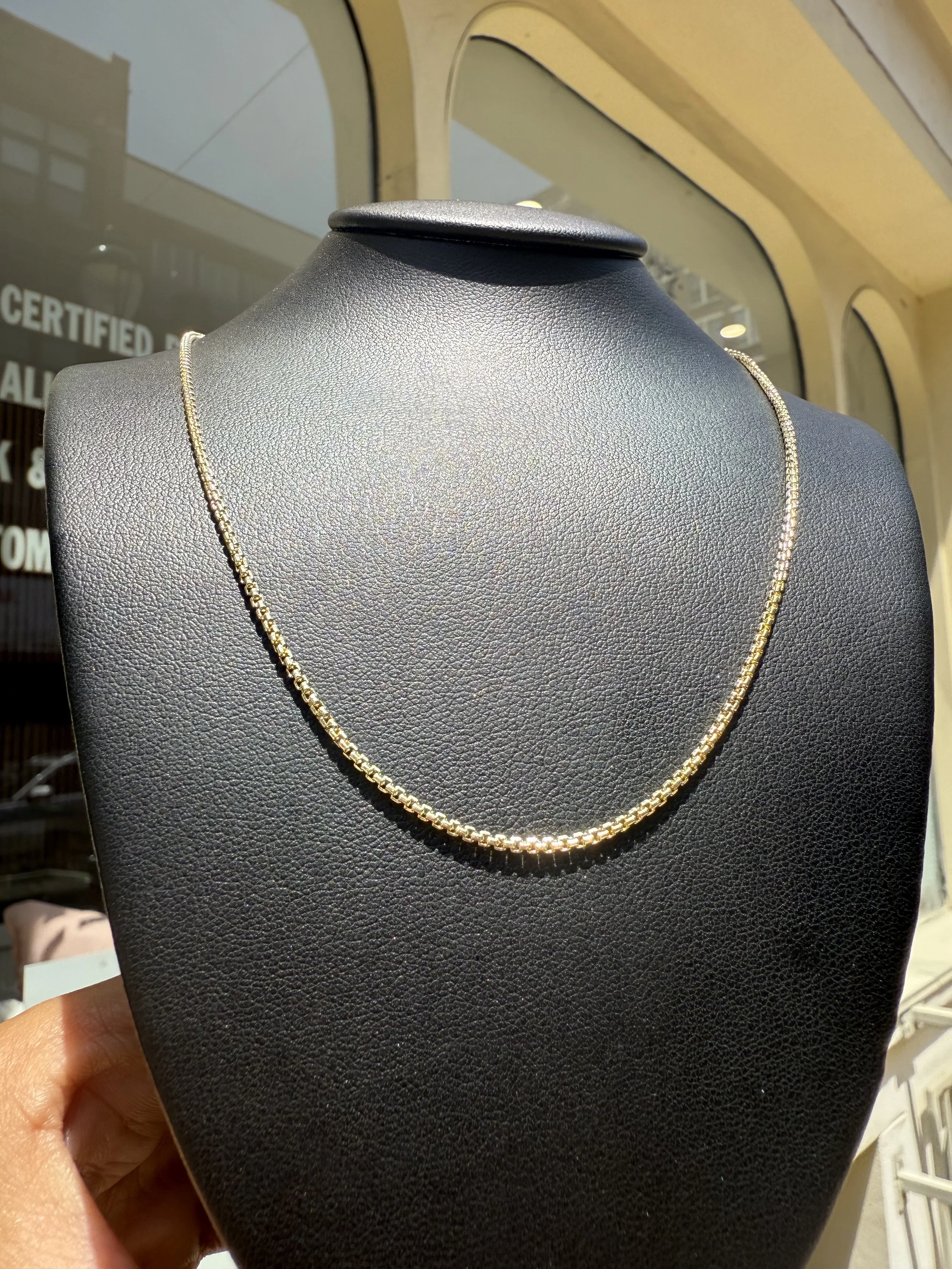 Petite Round Box Chain - 14K Yellow Gold