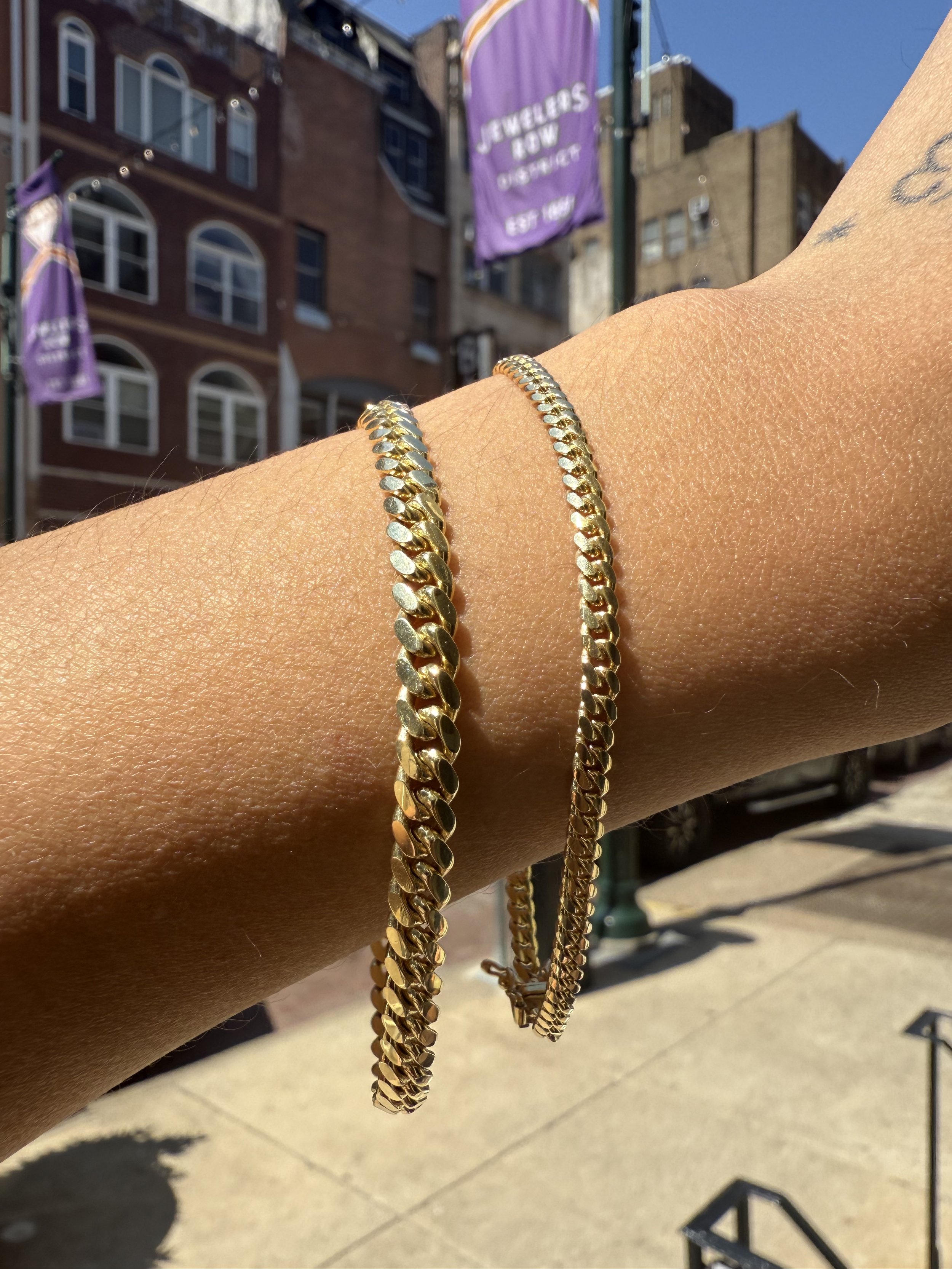 Petite Cuban Chain Bracelet - 14K Yellow Gold