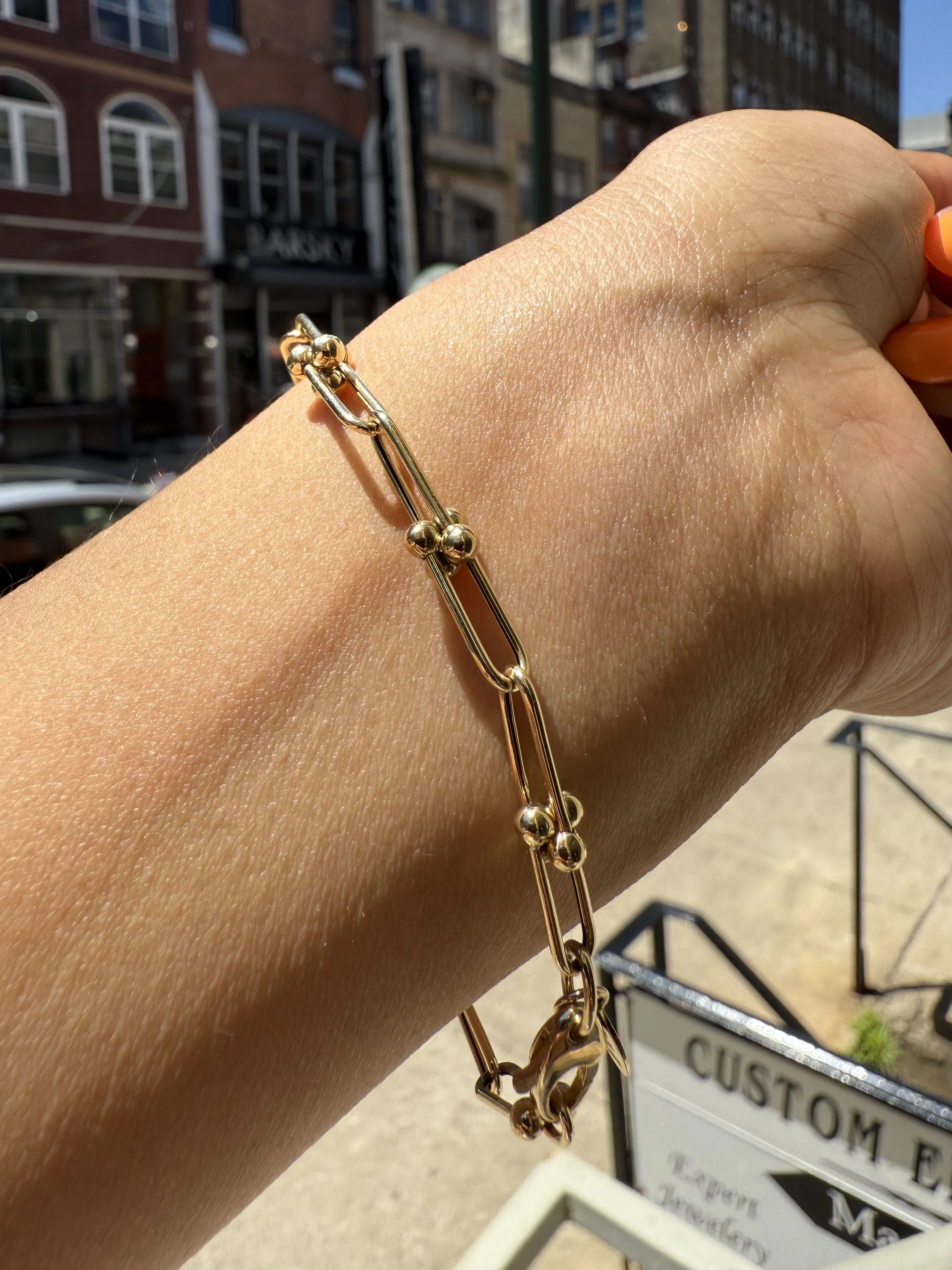 Jax Link Bracelet - 14K Yellow Gold