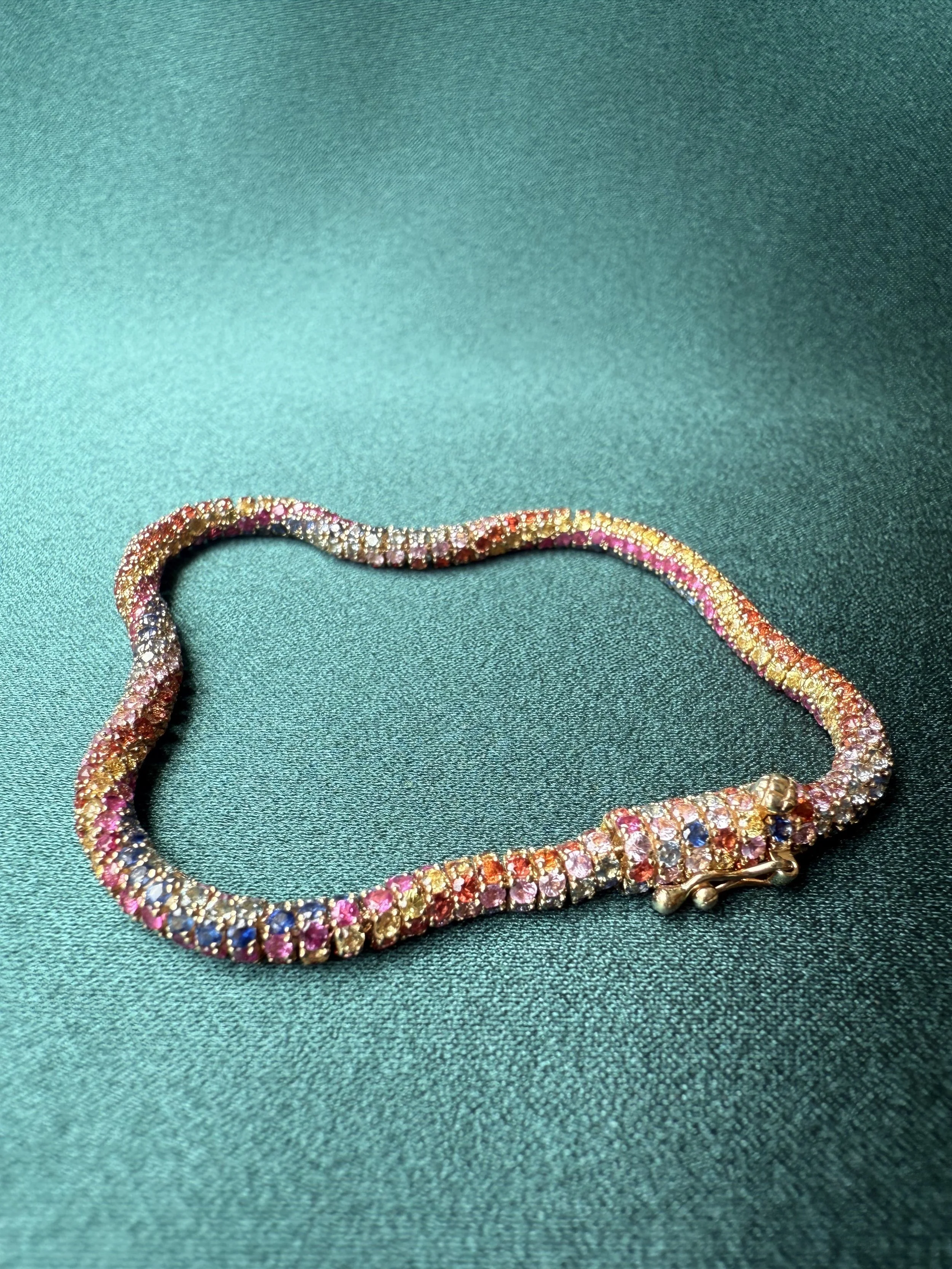 Colorful Hairband Bracelet - 14K Yellow Gold