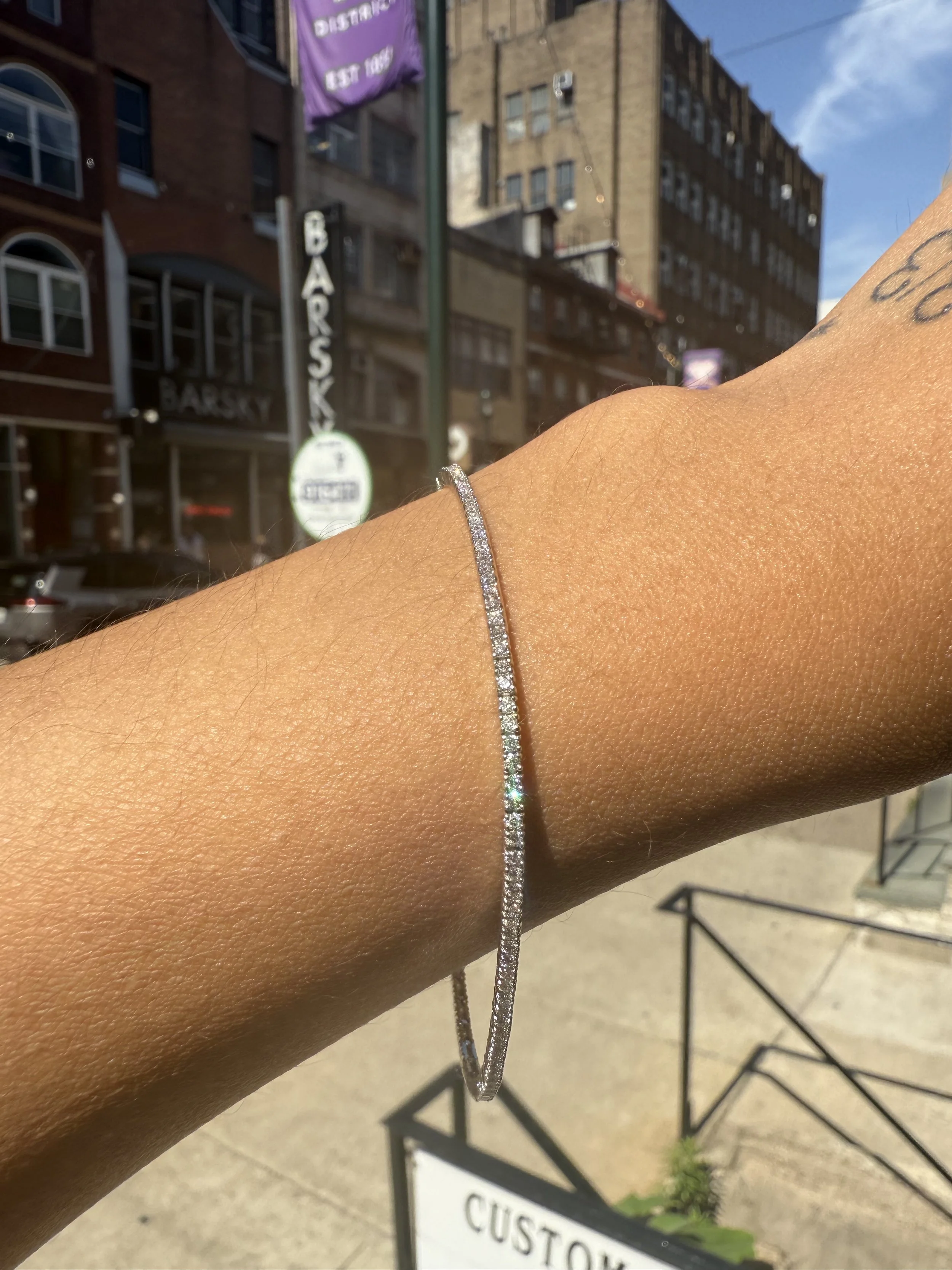 1.18 Carat Diamond Tennis Bracelet - 14K White Gold