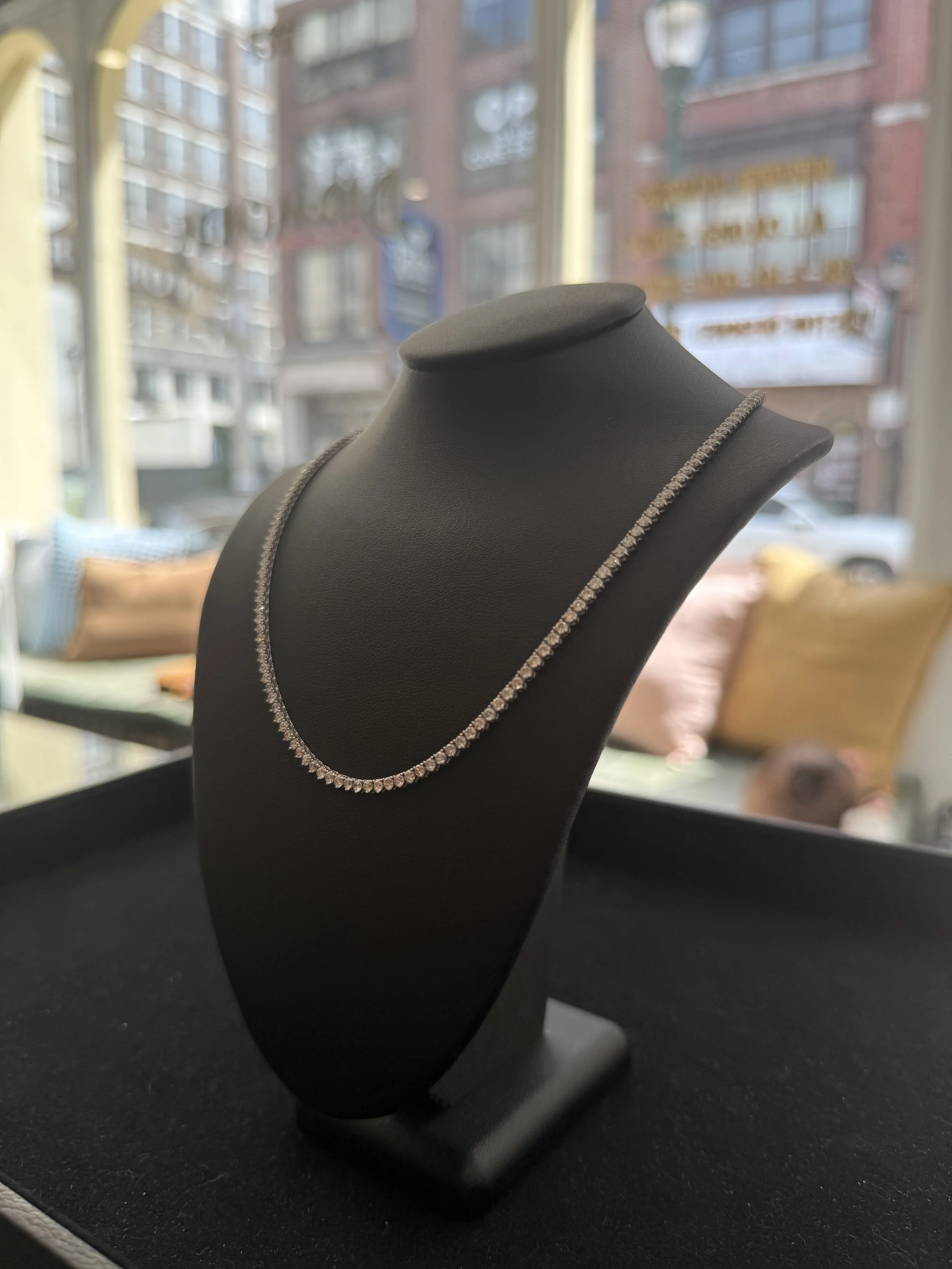 3-Prong Tennis Chain - 14K White Gold