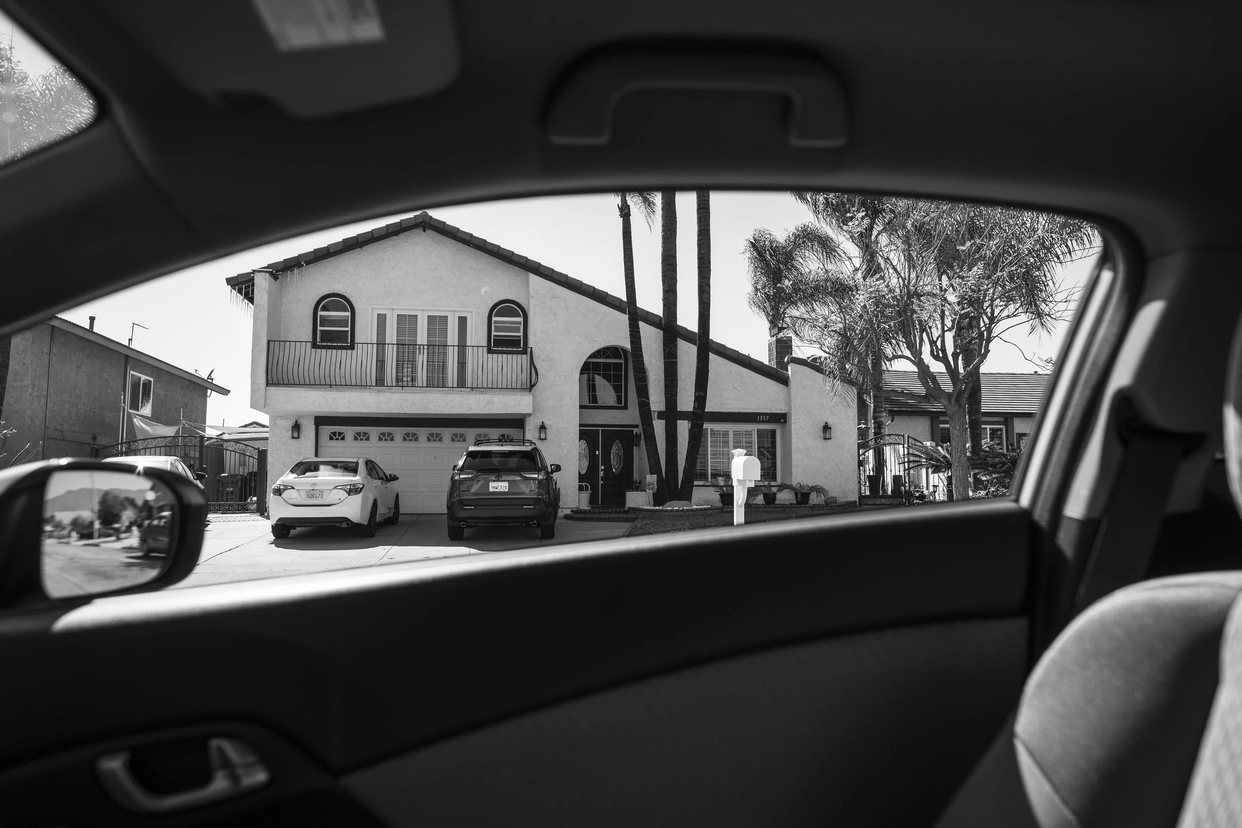 Outside the window of my car, a familiar yet comfortable view of my grandparents’ home emerges as I pull up to the front of the house. Framed within the car’s window, there is a sense of “arrival” connected to the house and what life inside is like. 