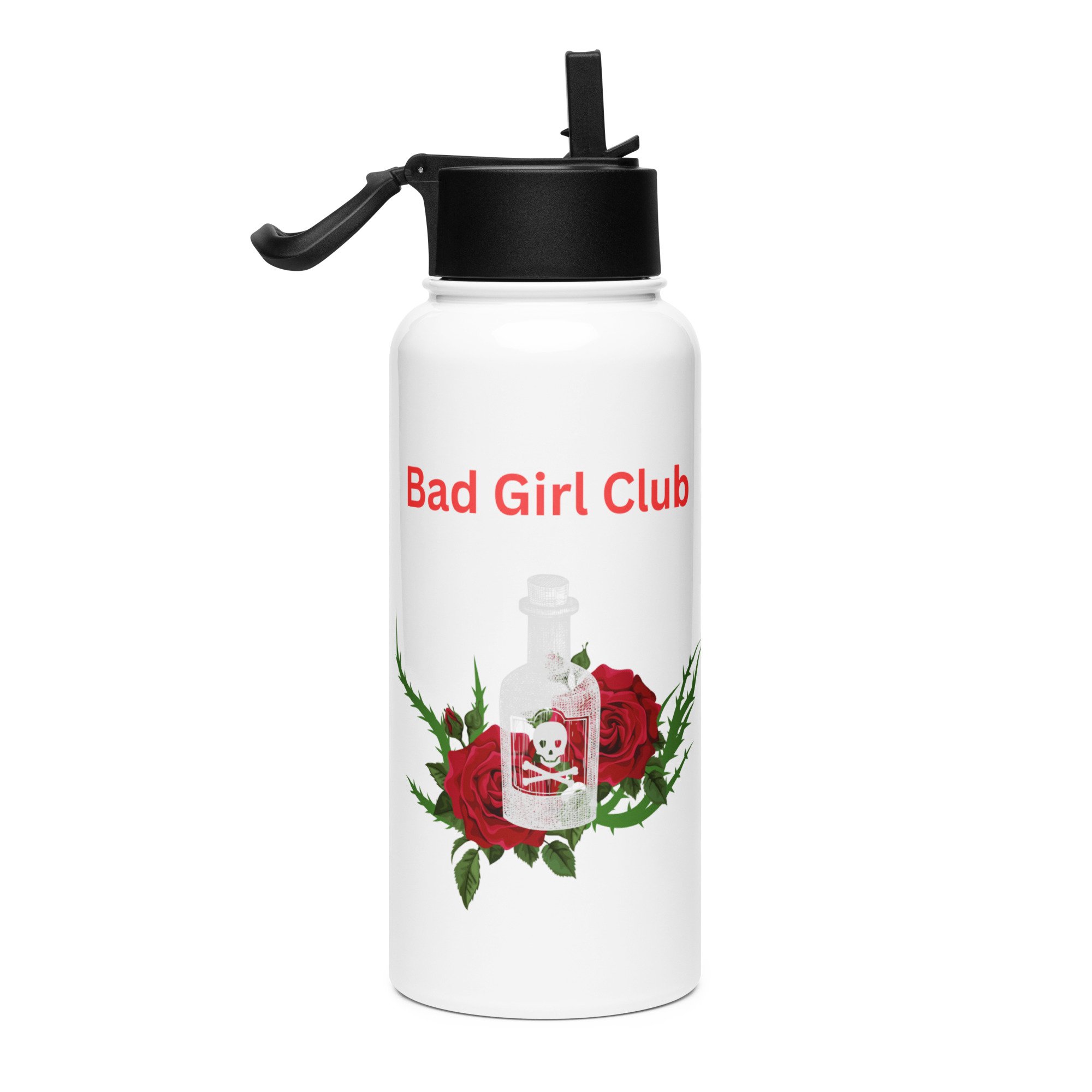 Bad Girl Club Stainless steel water bottle with a straw lid