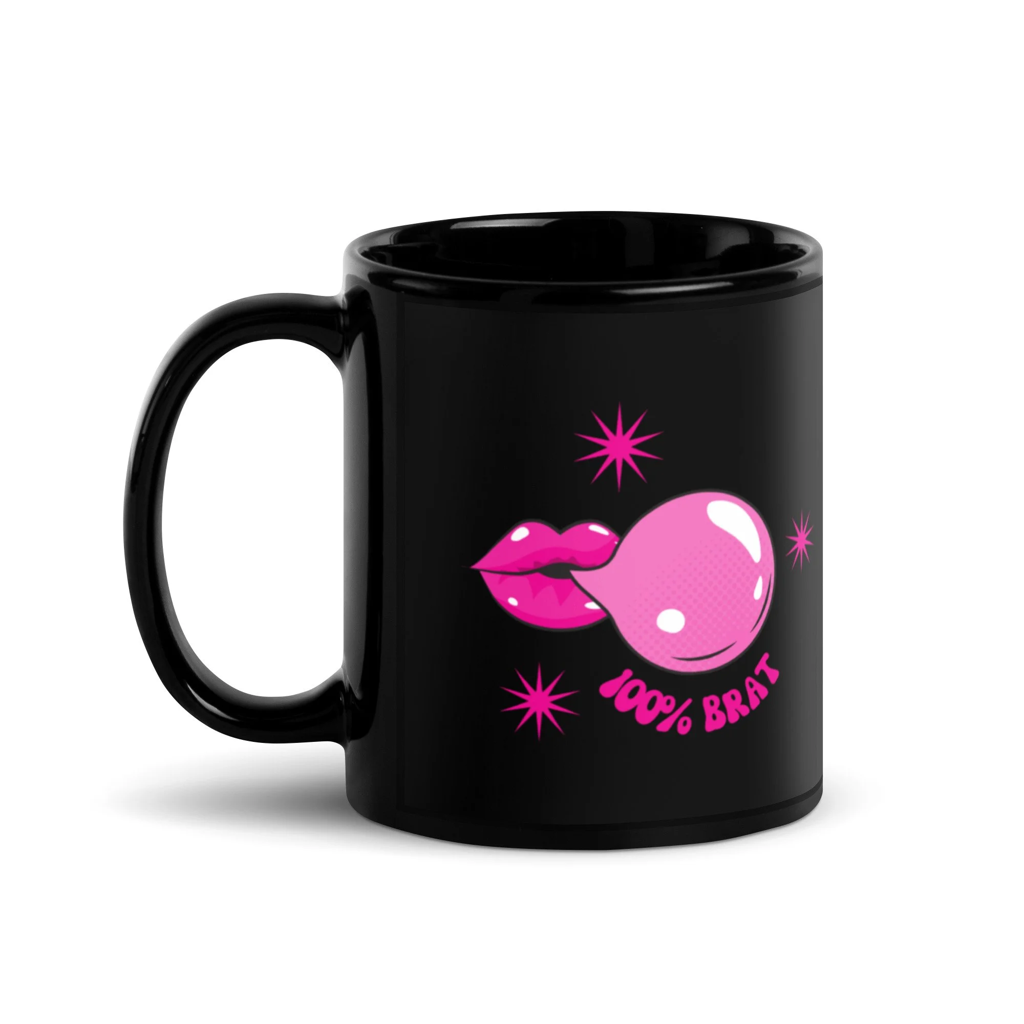 100% Brat Black Glossy Mug