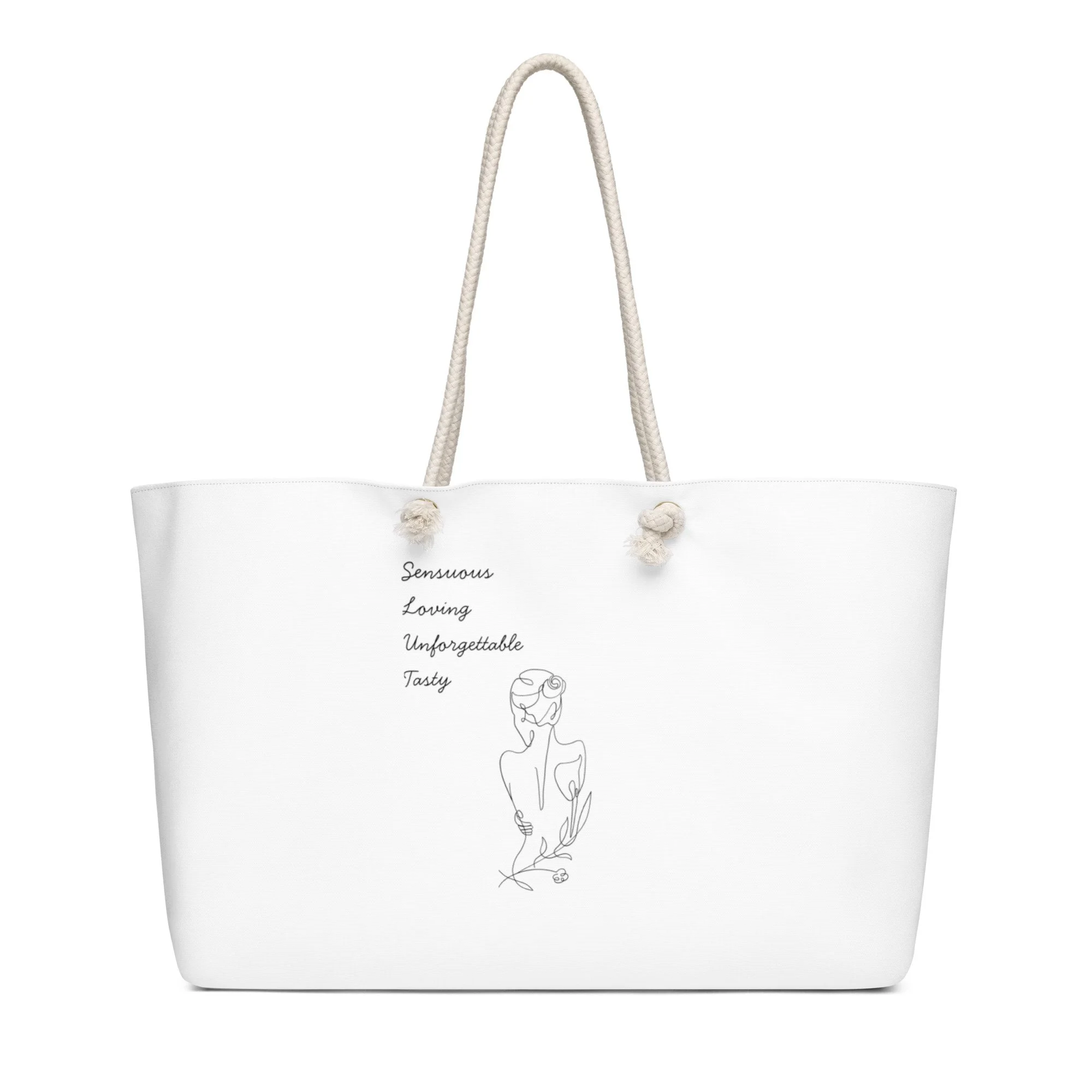 Sensuous, Loving, Unforgettable, Tasty Oversized weekender bag