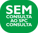 Green circular logo with white text 'SEM Consulta ao SPC Consulta'