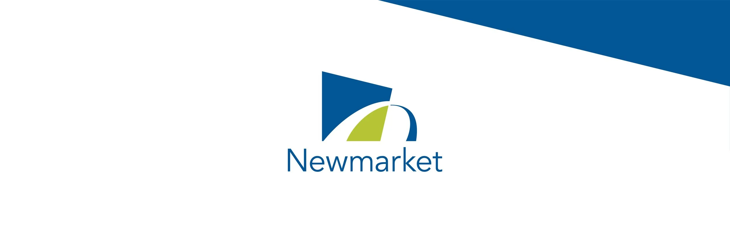 Town of Newmarket logo featuring a stylized blue angle.