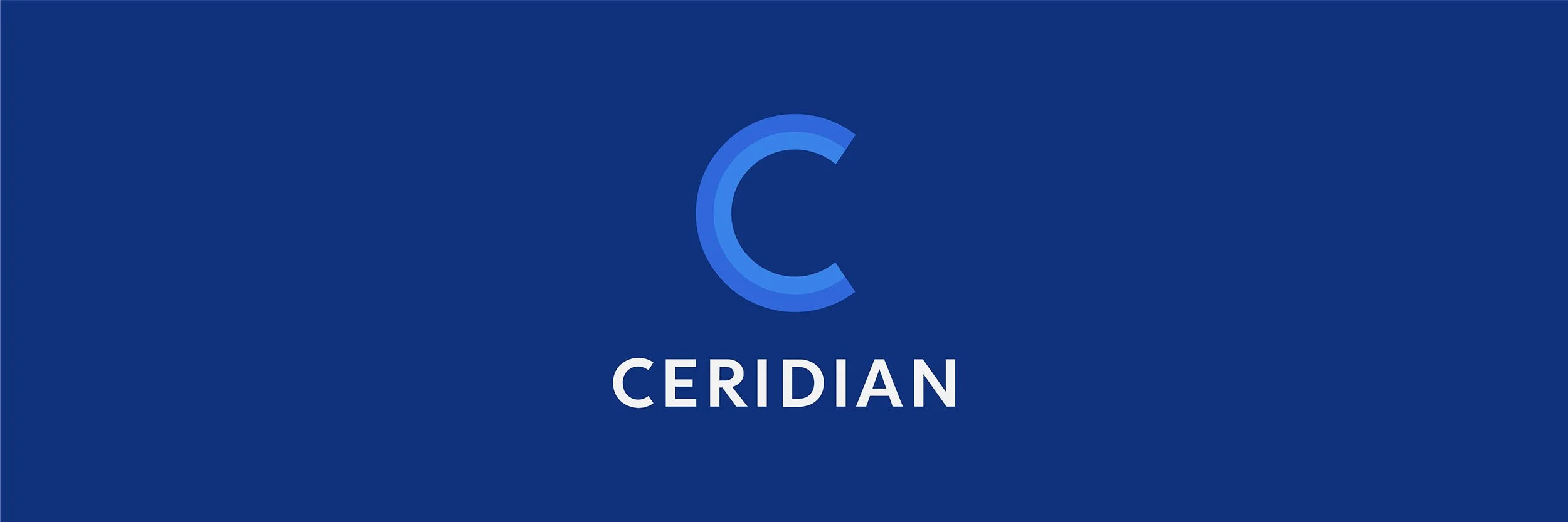 Ceridian logo on a blue background with a stylized 'C' and the company name.