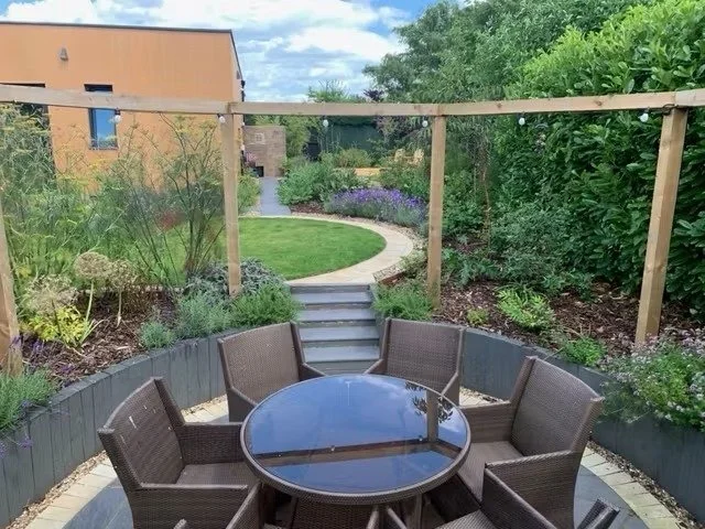 Sunken dining area