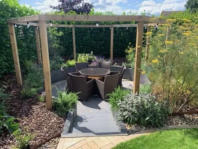 Pergola and planting