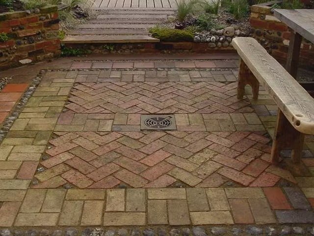 Herringbone patio