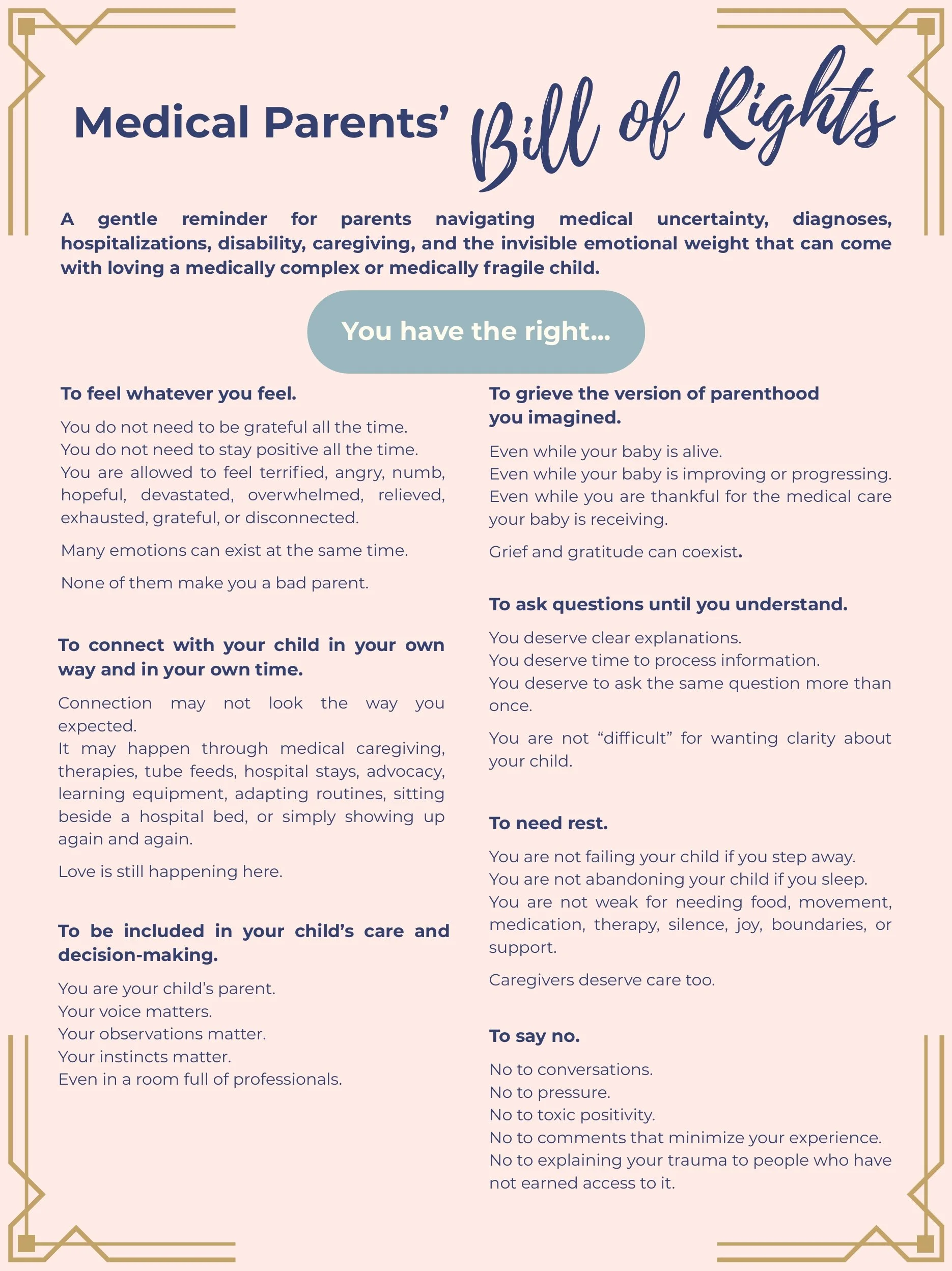 Medical Parents' Bill of Rights