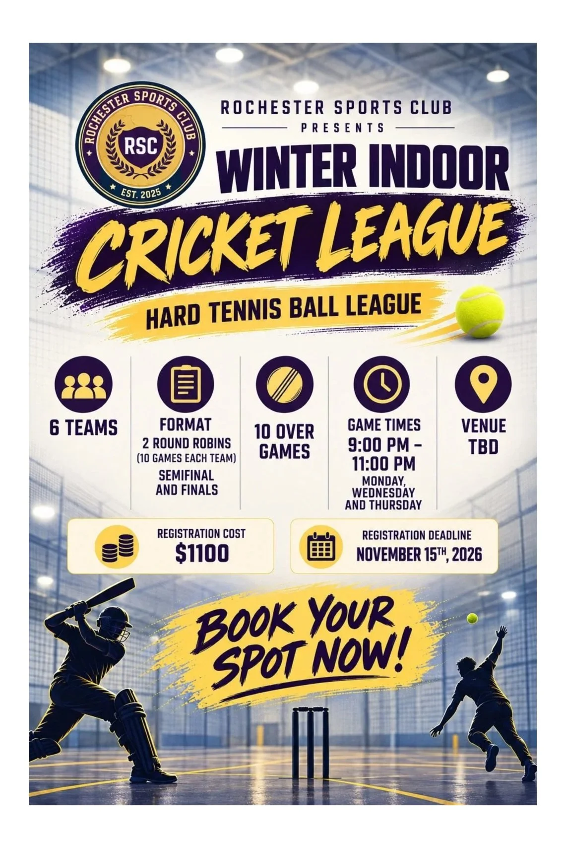 Indoor Cricket League - Winter 2026-2027