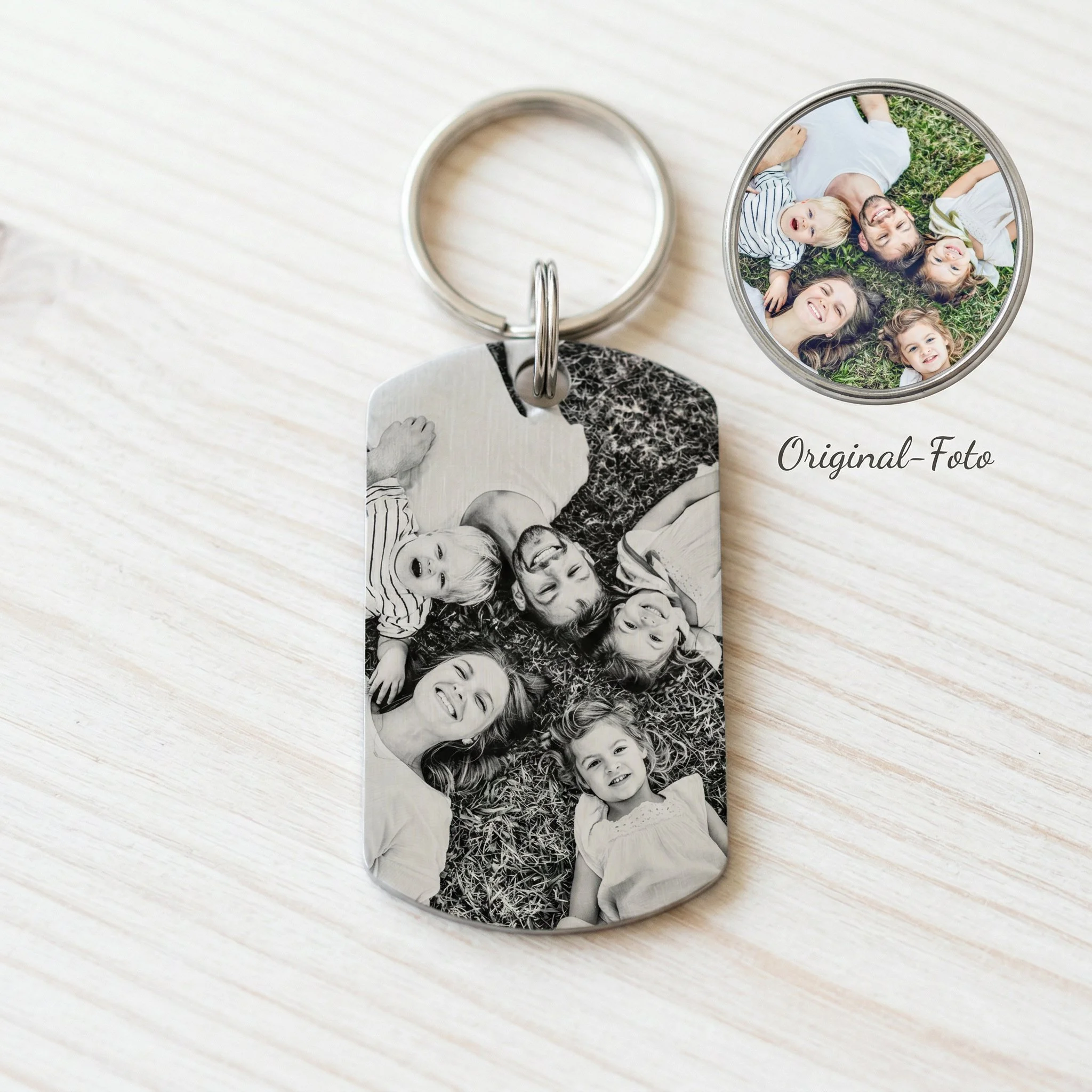 hochauflösende Foto Gravur auf Edelstahl Dog Tag Anhänger