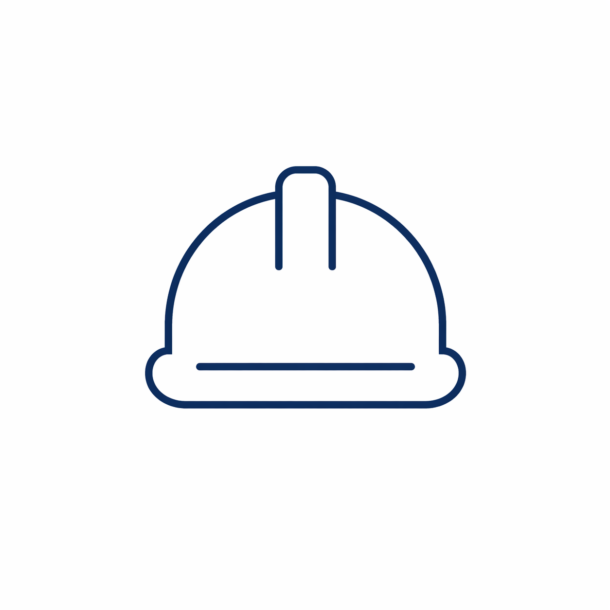Outline illustration of a construction safety helmet