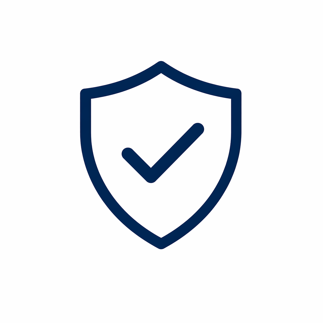 Icon of a shield with a check mark inside, representing security or protection.