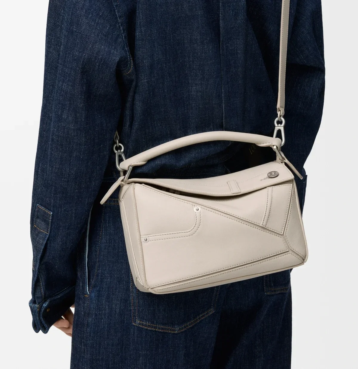 LO*WE Small Panta Puzzle Bag in Shiny Calfskin