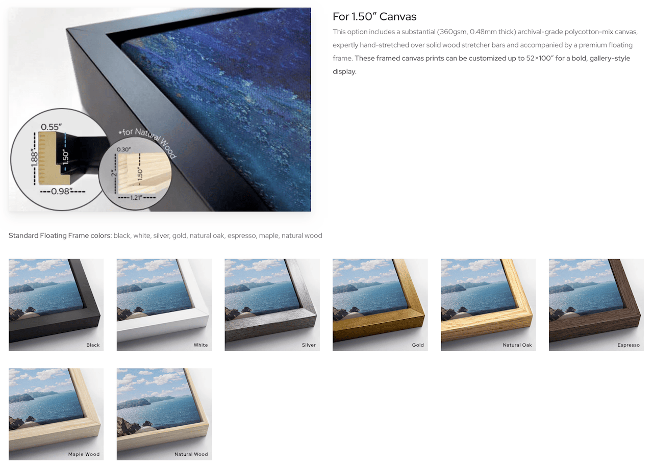 frame color options