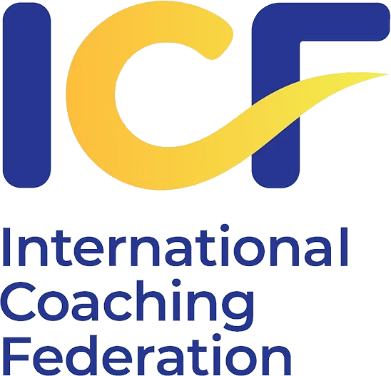Logo for the International Coaching Federation with large initials 'ICF' and the full name written below.