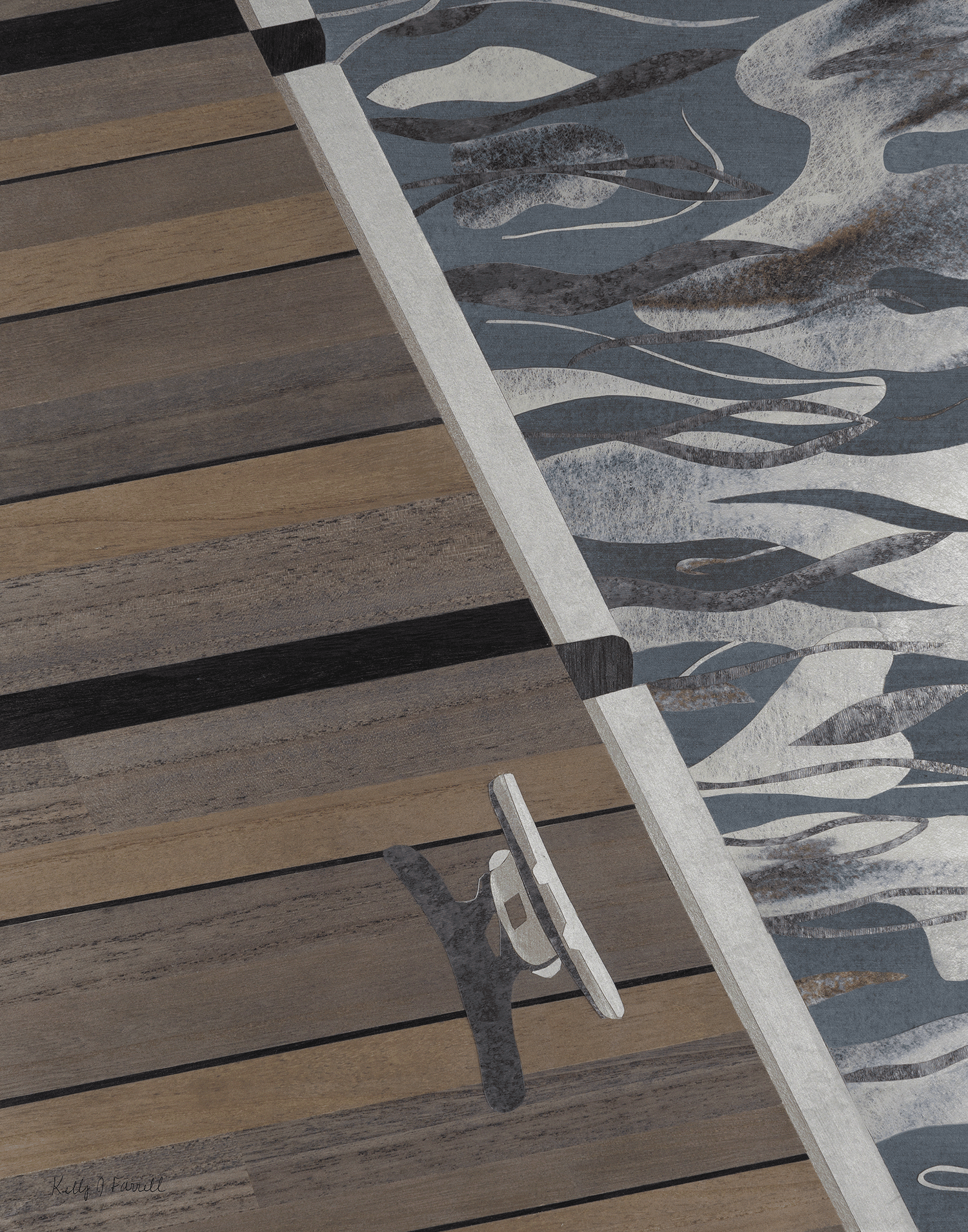 Dock and Moving Water
Mixed Media
17" x 21"H
