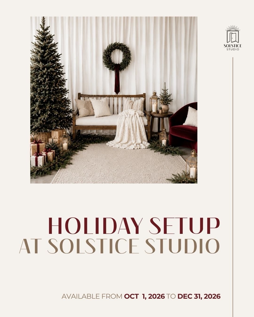 Before our grand opening, we wanted to share this year&rsquo;s Christmas setup.

Meet Crimson &amp; Cedar &mdash; warm neutrals, cozy textures, flameless LED candlelight, and rich burgundy accents designed to photograph beautifully for everything fro
