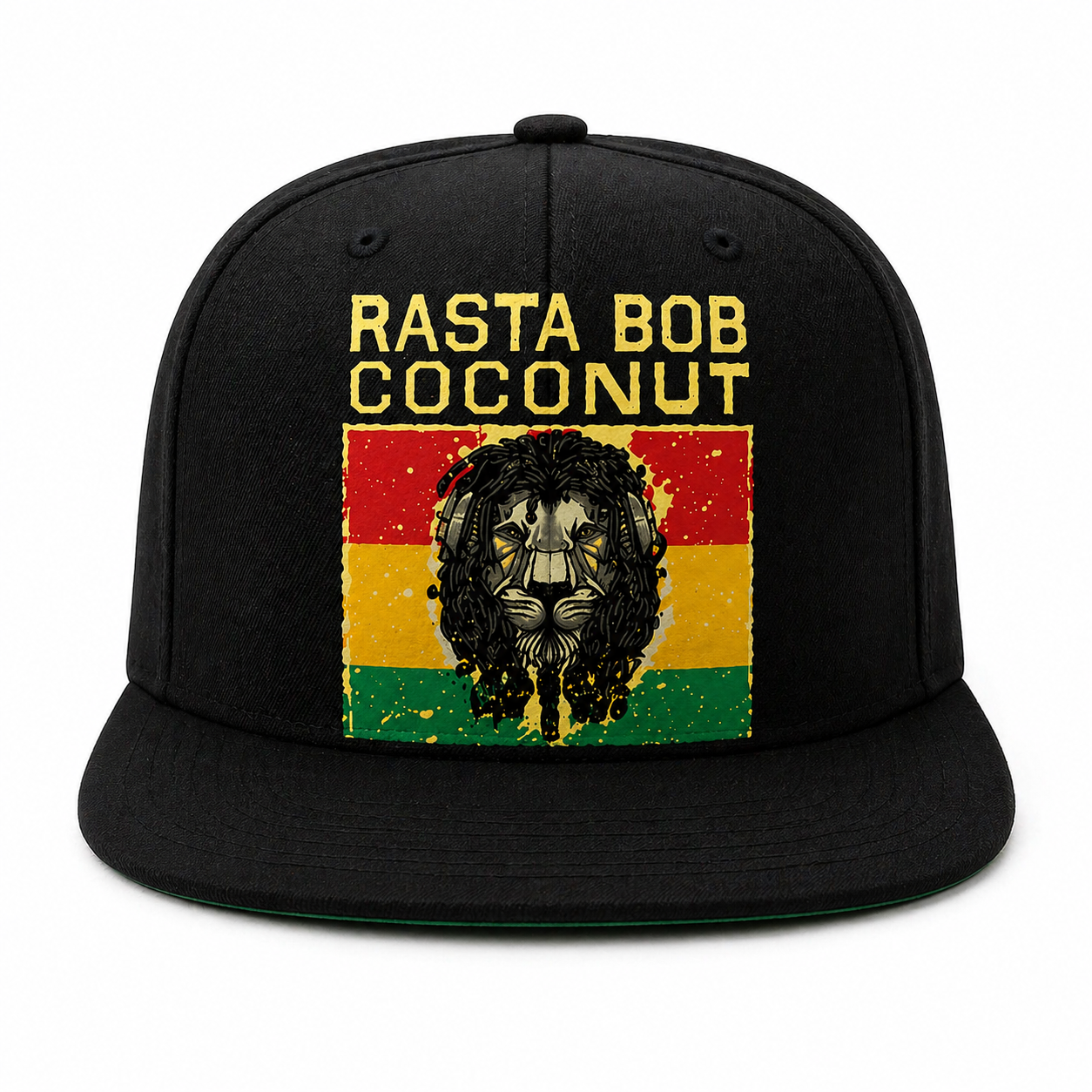 Rasta Bob Coconut Snapback Hat Black O/S