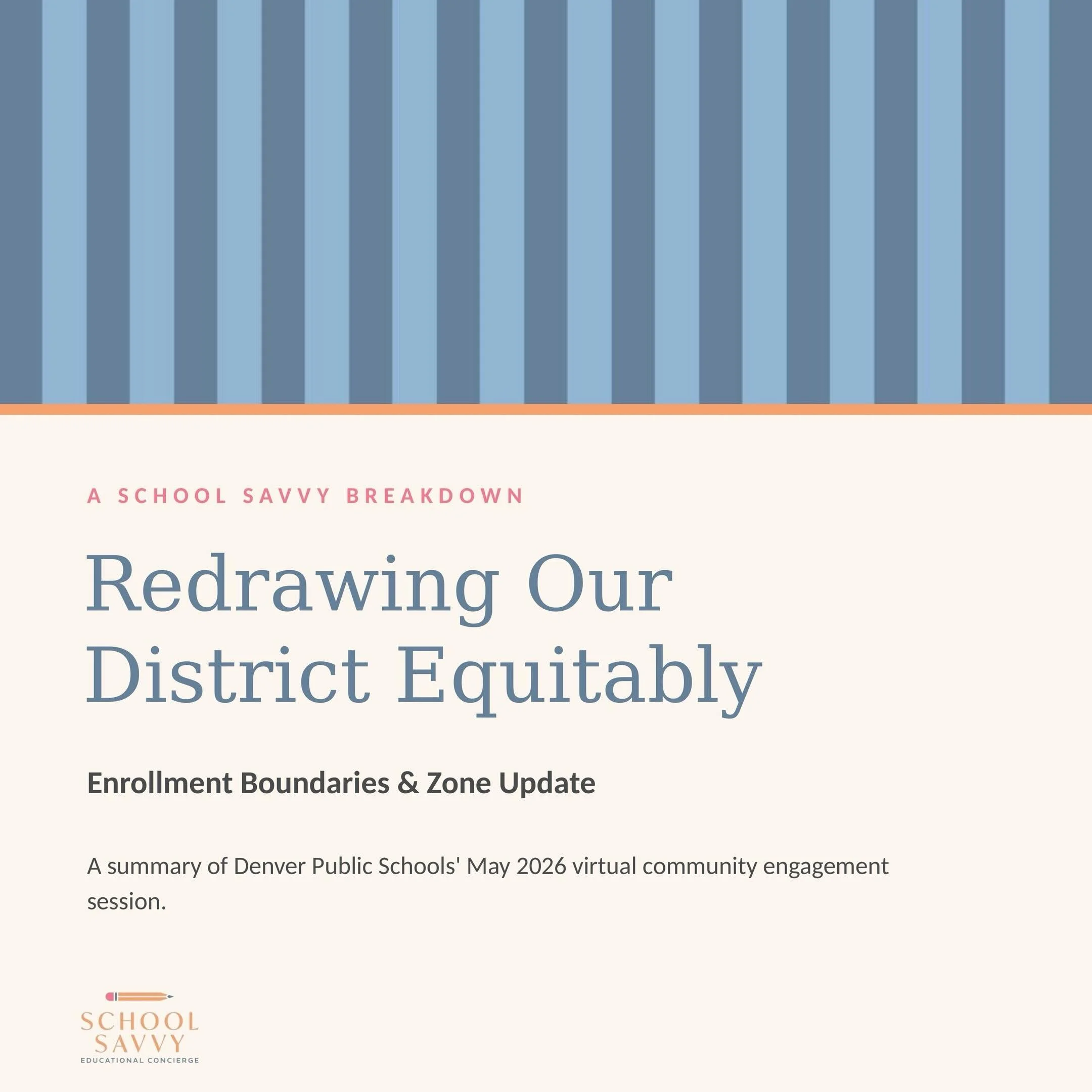 📍 Denver families: DPS has launched &ldquo;Redrawing Our District Equitably,&rdquo; a review of enrollment boundaries and zones under board policy EL-19. We broke down the May community session (the full slide deck is also available online) 👉 swipe