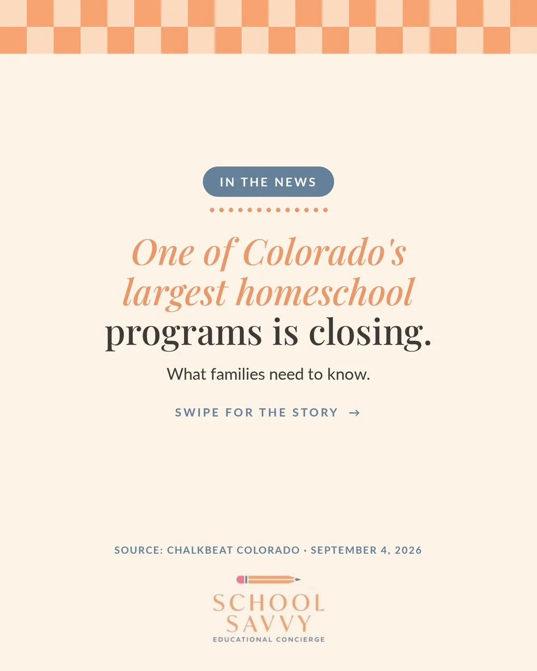✏️ Colorado Homeschool Enrichment (CHE), which enrolled nearly 2,800 students and received about $15 million in state funding last year, won&rsquo;t offer classes this school year.

✏️ Its authorizer, Education reEnvisioned BOCES, dissolved in August