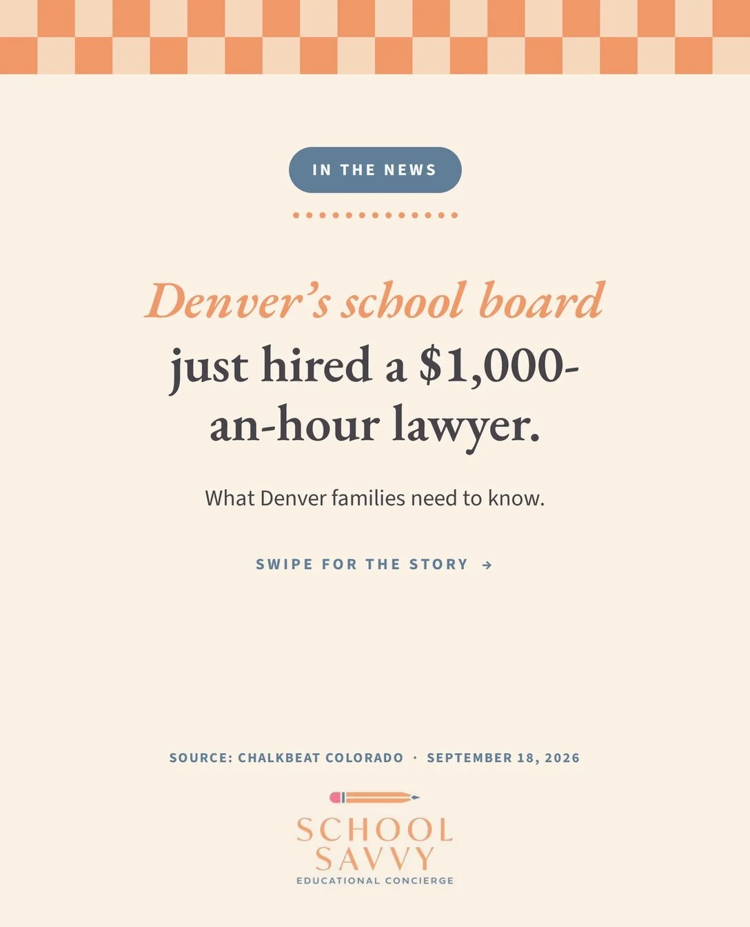 📚 In the News: DPS Board Hires Outside Attorney

Denver&rsquo;s school board just approved a deal with an outside law firm, and it could cost up to $1,000 an hour.
Here&rsquo;s what to know: ✏️ The board voted 5-1 Thursday to hire Holland &amp; Knig