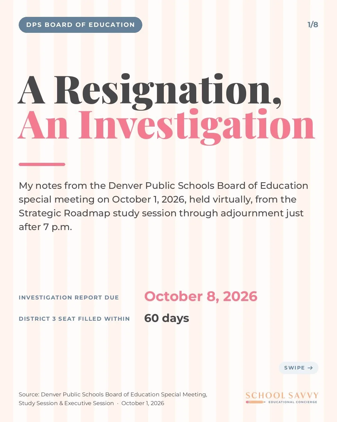 Did you miss the DPS Board Meeting on October 1, 2026? We&rsquo;ve got you covered!! 

The DPS Board of Education met Thursday, October 1, 2026. It approved an investigation into Vice President Monica Hunter over alleged antisemitic remarks, with a r