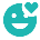 A teal-colored smiling face icon with a small star next to it.