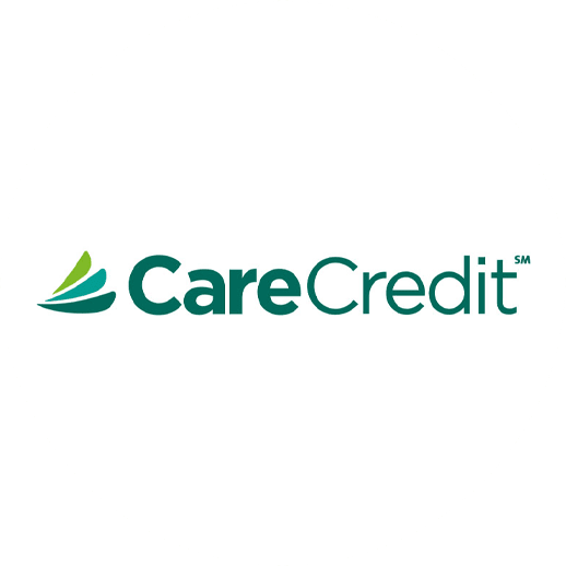 CareCredit logo with green and blue design elements.