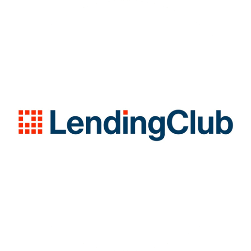 LendingClub logo with red square dots and blue text on a white background