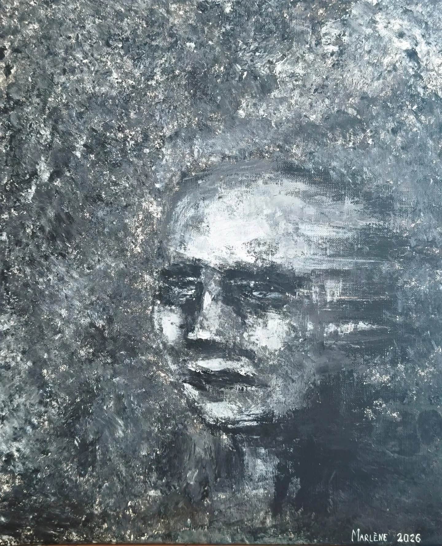 "Portrait num&eacute;ro 8"
Acrylique sur toile de lin 38*46cm

Retour des portraits expressionnistes, ma signature artistique 

#expressionism #portrait #femmeartistepeintre #blackandwhite