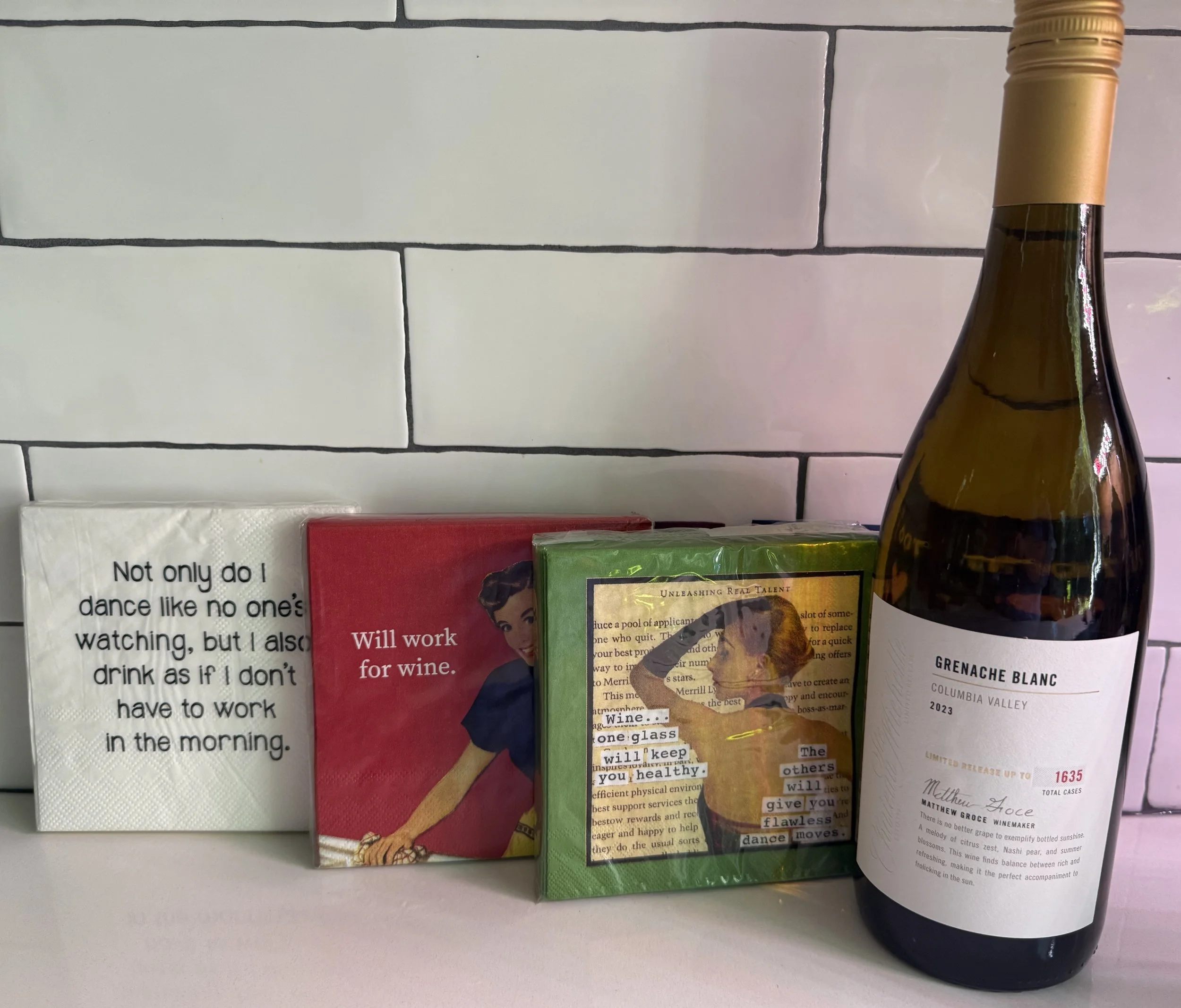 Quintessential wine hospitality gift= The cocktail napkin