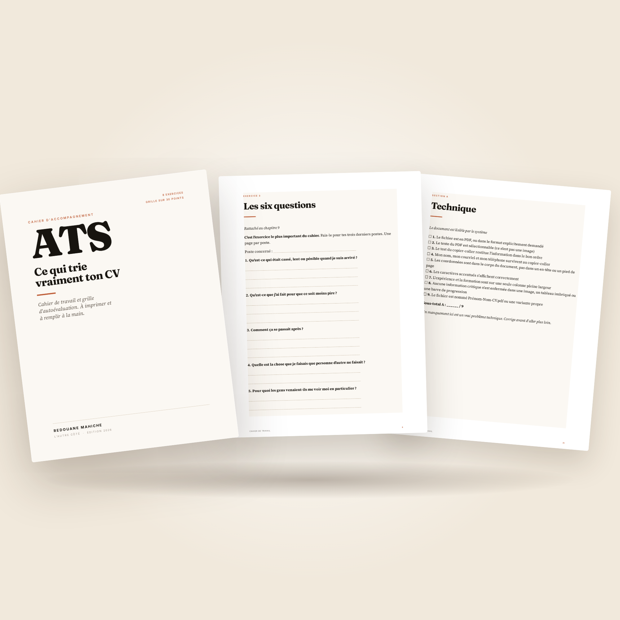 Pages intérieures du guide ATS ouvertes à plat