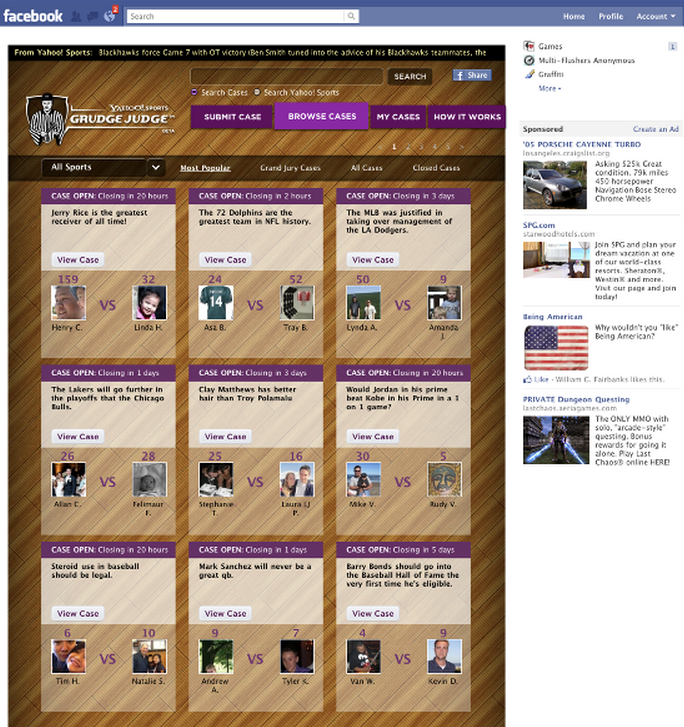 Browse Open Cases Page