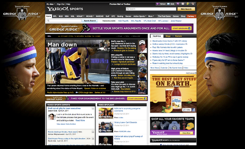 Wallpaper on Yahoo! Sports Homepage