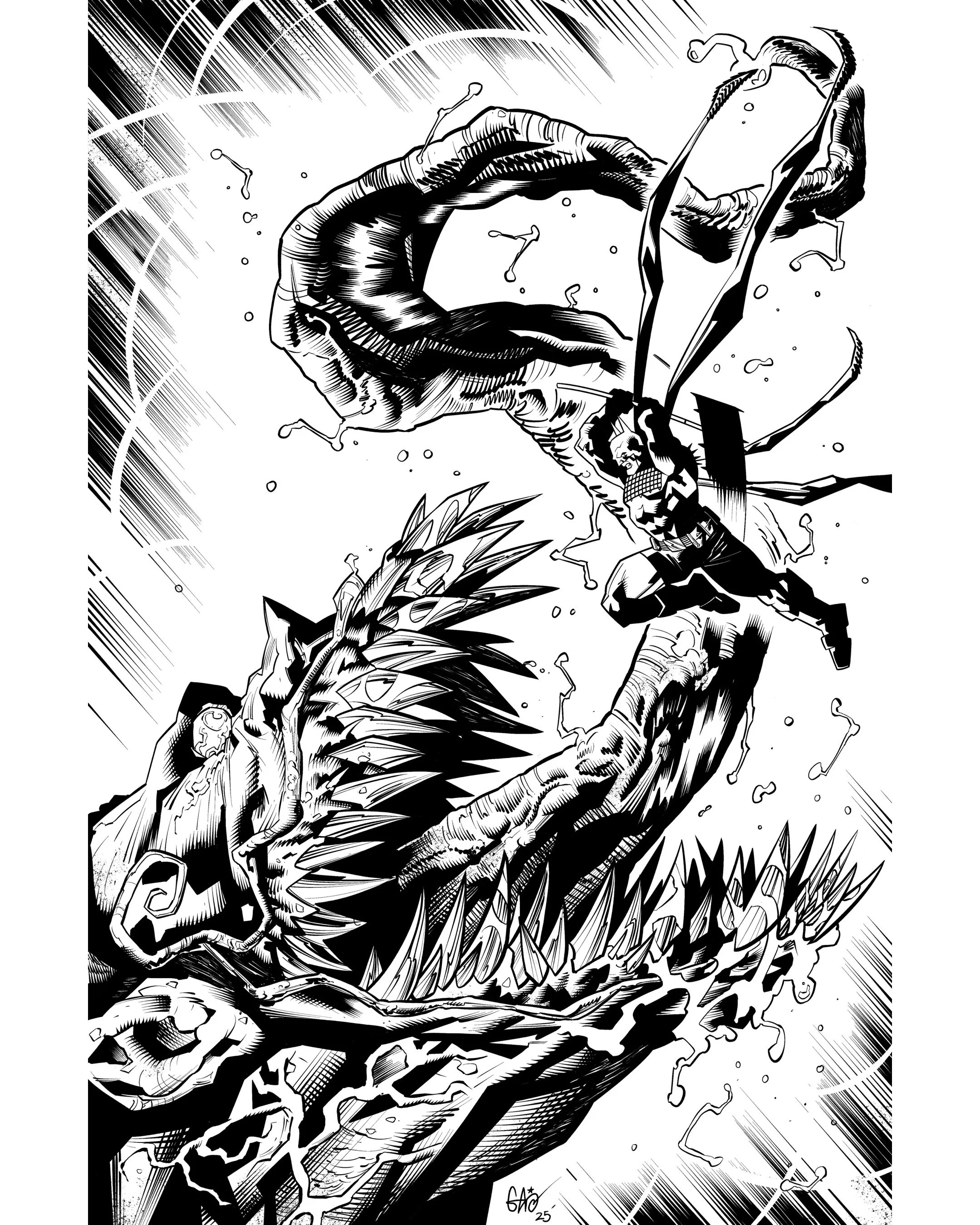 Absolute Batman V Joker B/W Print