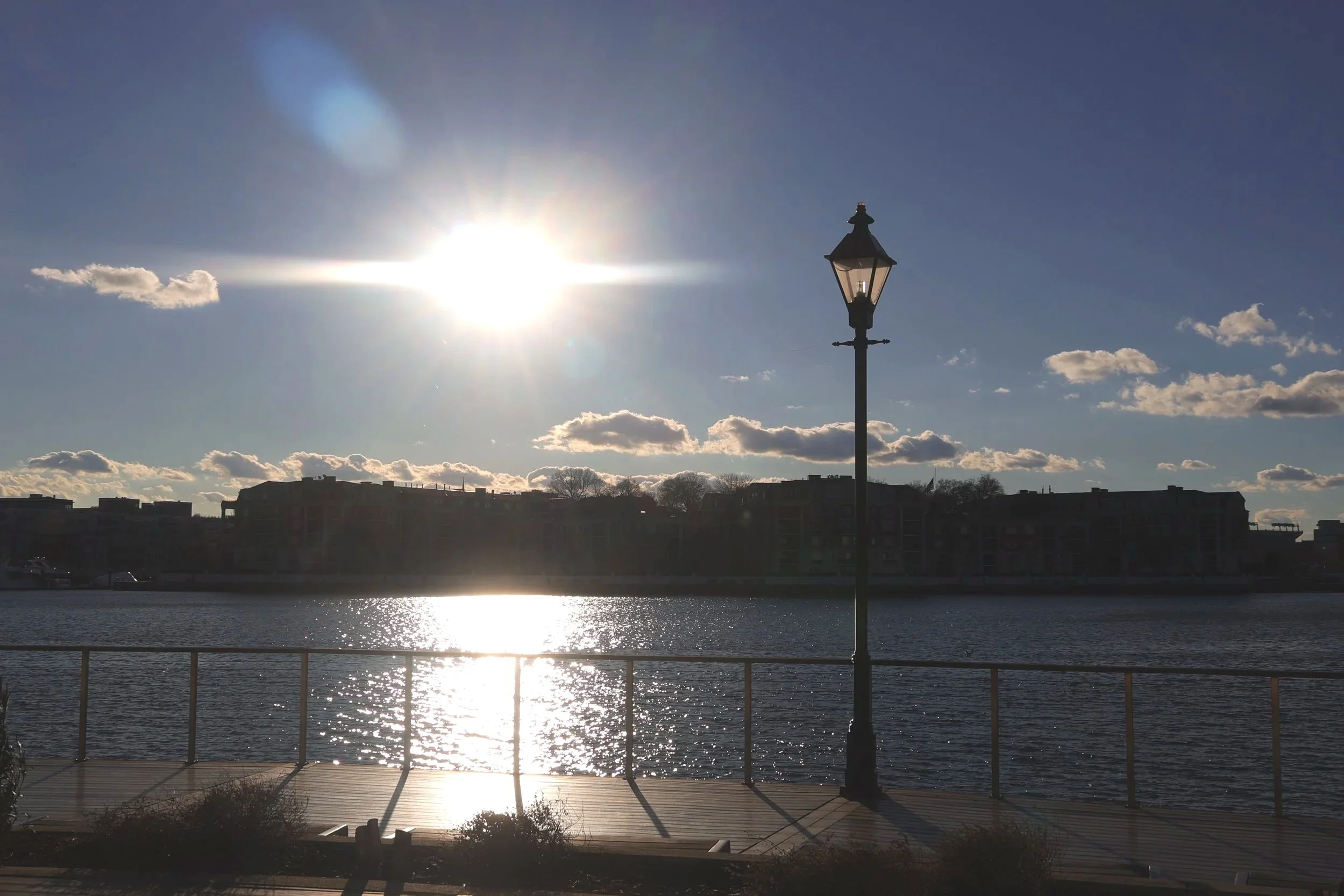 Image of a sunset in Fells Point