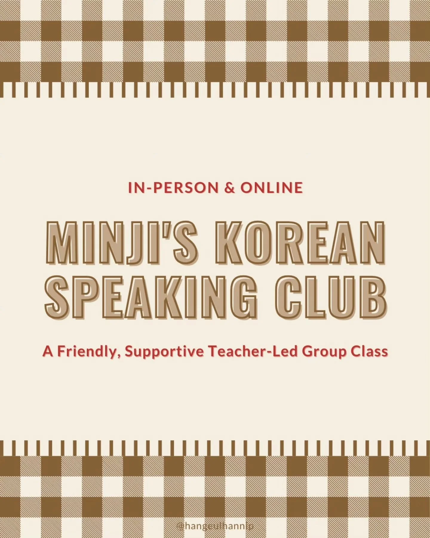 🗣 A teacher-led conversation program designed to help you gain real confidence speaking Korean in everyday situations.

📌 Rather than following a textbook, the class focuses on:
&bull; Natural, native-style expressions
&bull; Real-life conversation