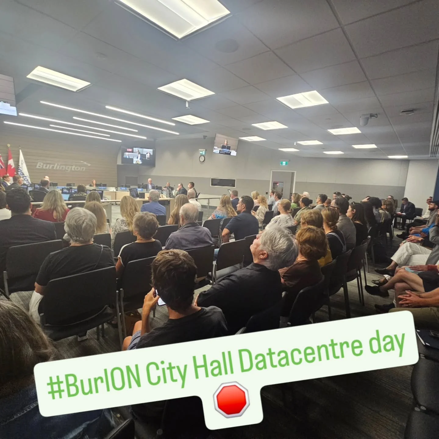 #burlon City Hall - folks out to talk about the datacentres cropping up in Burlington and Halton