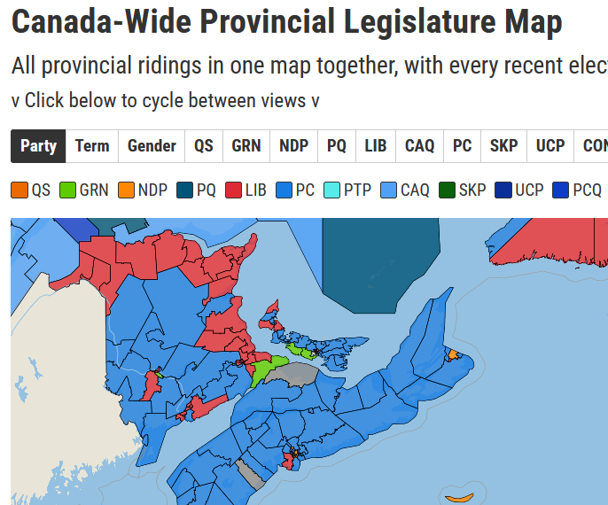 Canada-Wide Provincial Legislative Map