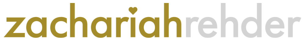 Zachariah Rehder logo in black, gold, and white