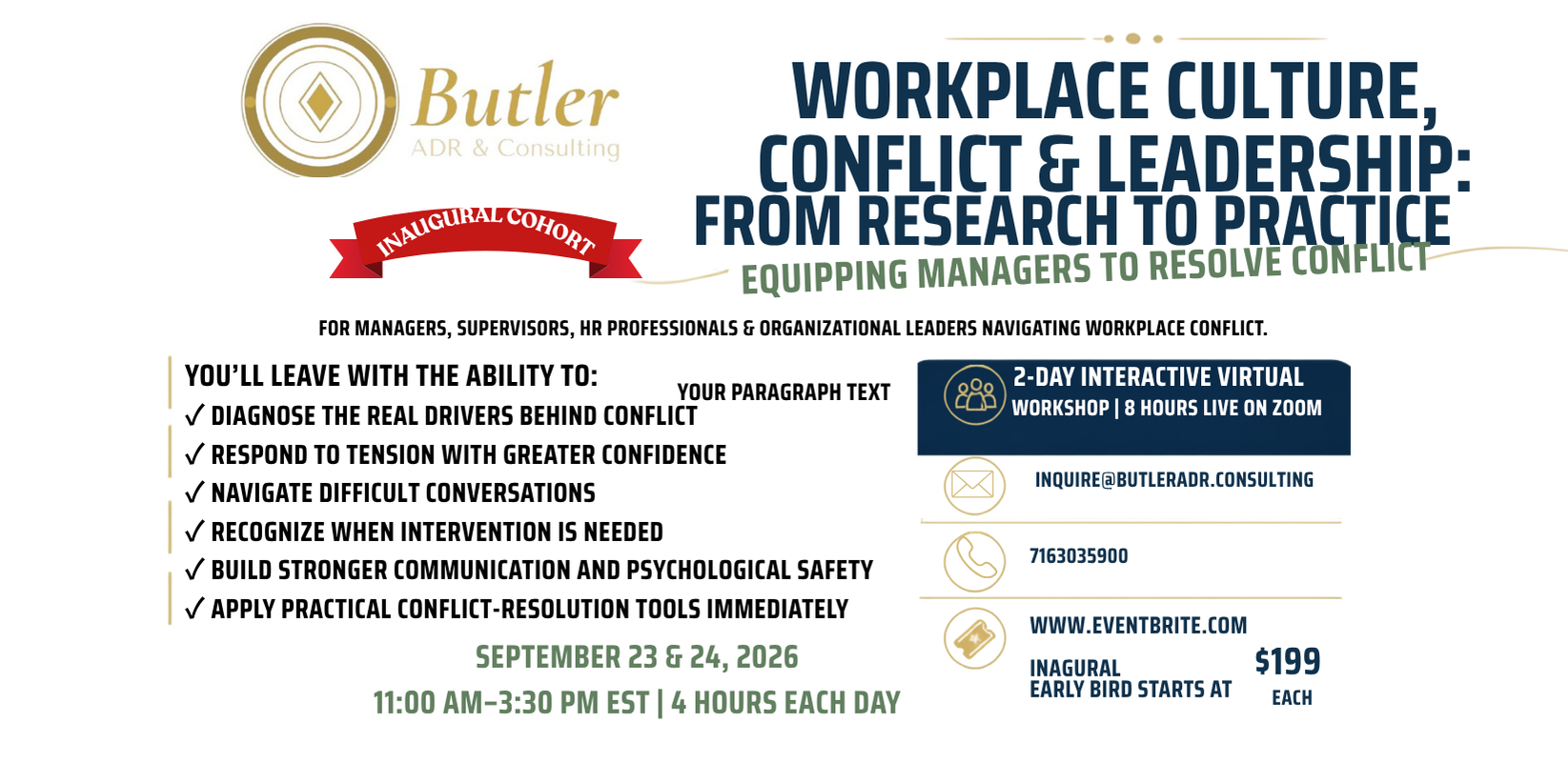 Workplace Culture, Conflict &amp; Leadership: From Research to Practice