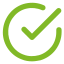 Green check mark inside a circle