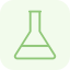 Green outline of a laboratory flask